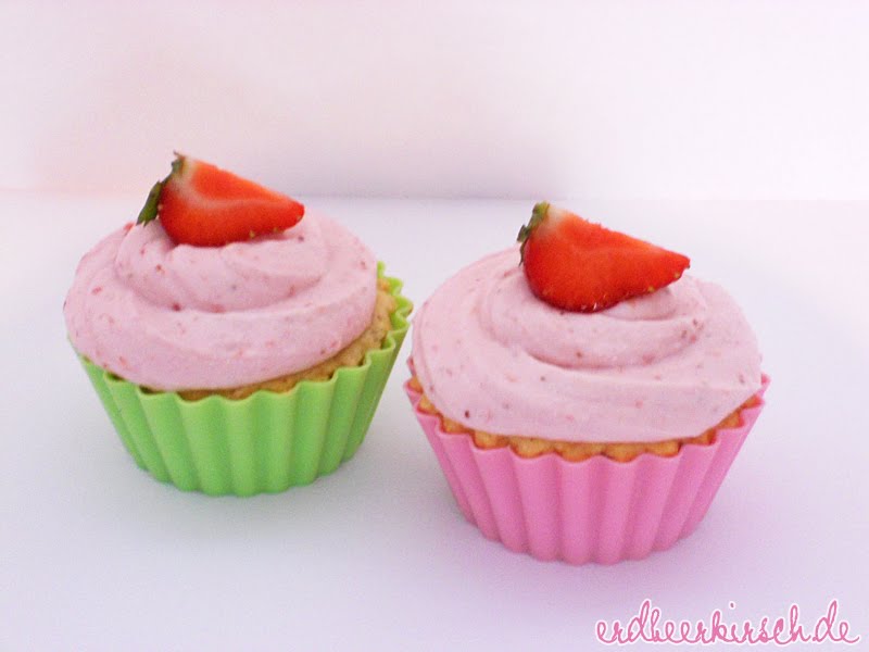 Kirschkuchen: [Rezept] Erdbeer Cupcakes