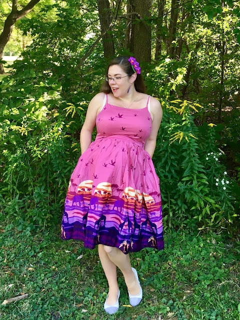 Lindy Bop Marlene Pink Safari Swing Dress