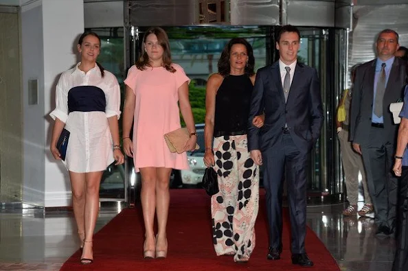Prince Albert II of Monaco, Princess Caroline of Hanover, Princess Stephanie of Monaco, Andrea Casiraghi and his wife Tatiana Casiraghi, Camille Gottlieb and Pauline Ducruet and Louis Ducruet 