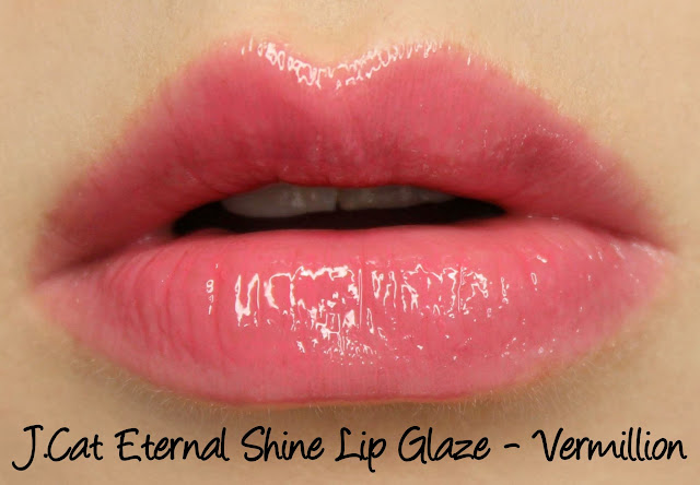 J.Cat Beauty Eternal Shine Lip Glaze - Vermillion Swatches & Review