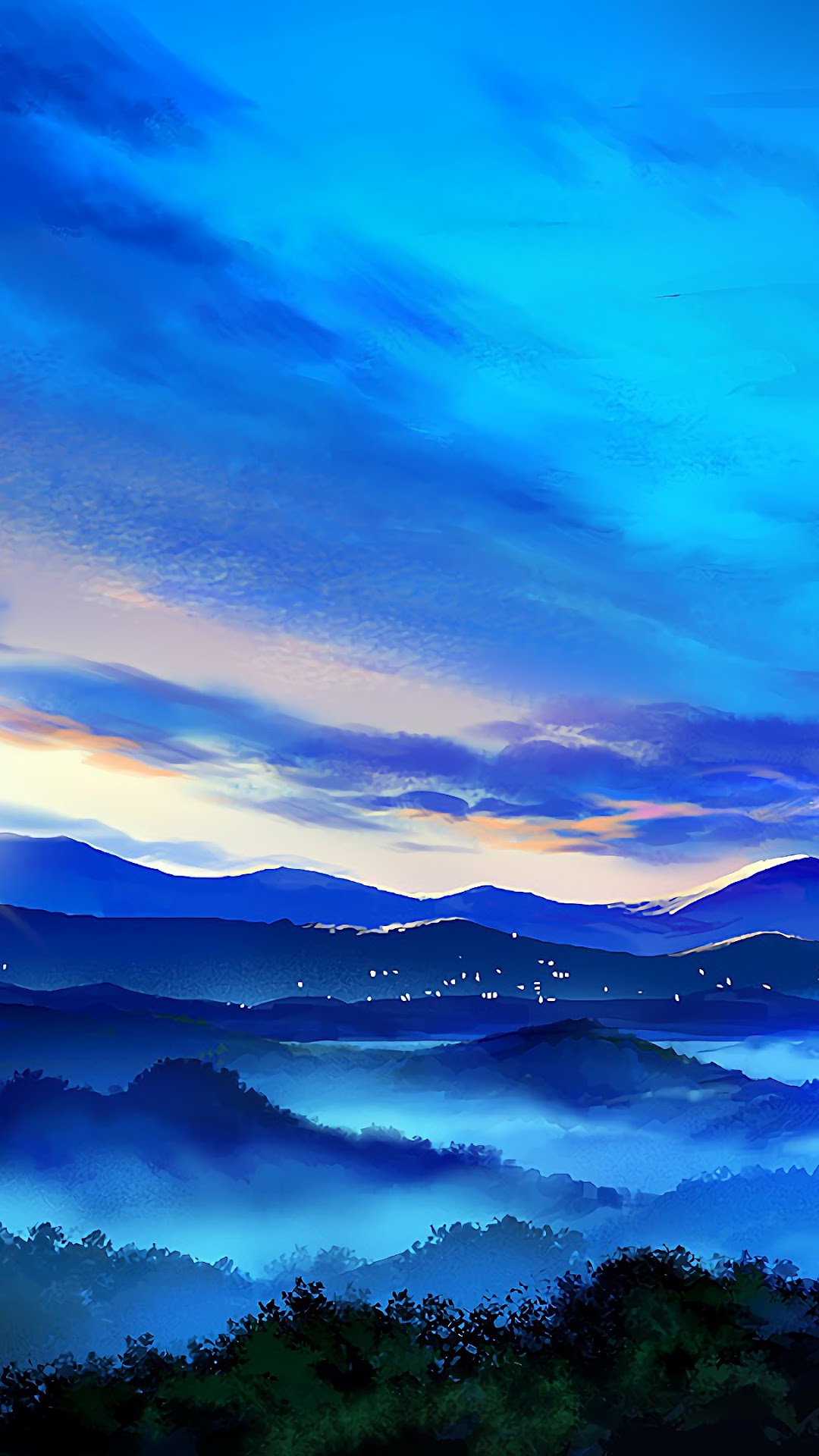 Anime Mountain Landscape Sunrise Scenery 4k Wallpaper 96