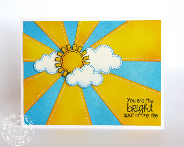 Sunny Studio Stamps Rain or Shine & Sunny Sentiments Sunburst Card