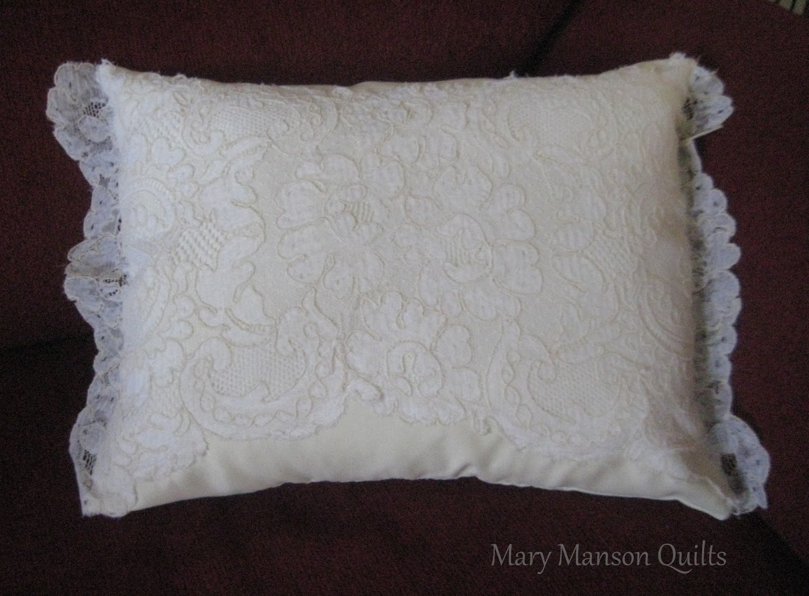 Mary Manson Quilts: Wedding Dress Pillow and Two Quilts in honor of Mothers