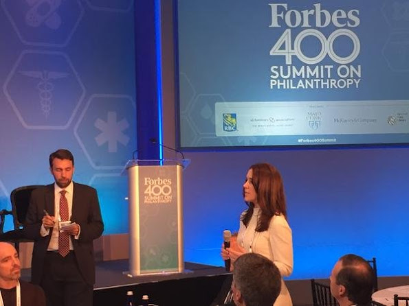 Crown Princess Mary of Denmark attended this year’s Forbes 400 Summit on Philanthropy in New York