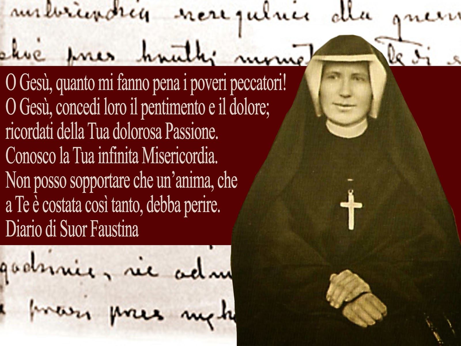 Preghiera Per I Peccatori Santa Faustina Il Diario di Suor Faustina