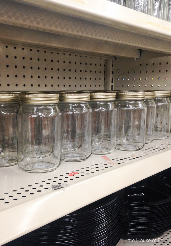  Clear storage jars from the Dollar Store 