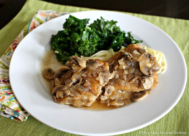 Quick and easy weeknight chicken marsala. Chicken breasts with mushrooms in a rich marsala wine sauce. 25 minute meal.
