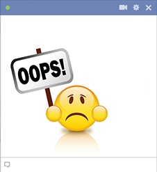 Oops emoticon for Facebook