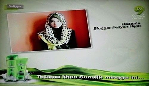 Gambar Blogger Hazanis Dalam Safiyya TV9, gambar blogger hazanis dalam tv, gambar blogger hazanis dalam iklan syampu Sunsilk, gambar blogger berhijab, fesyen blogger bertudung masa kini, blogger fesyen