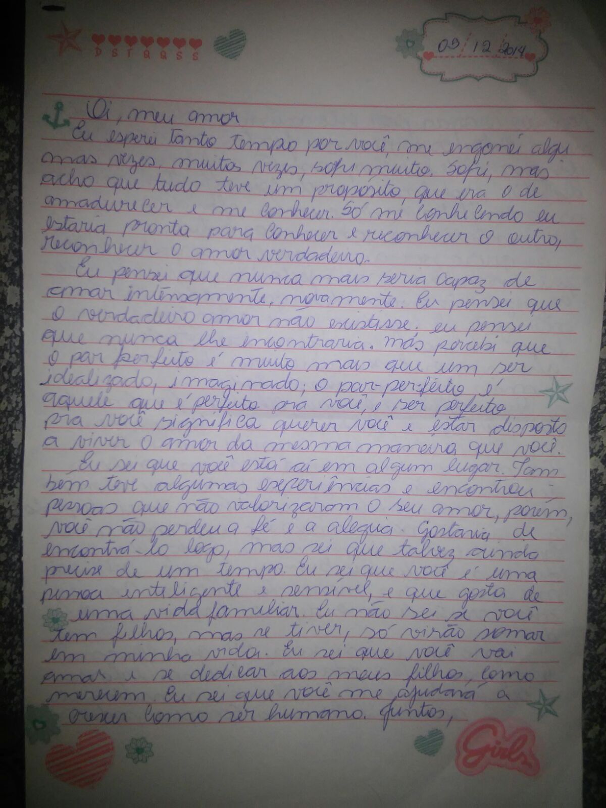 Uma novidade a cada dia: Falando sobre a minha carta ao meu futuro amor