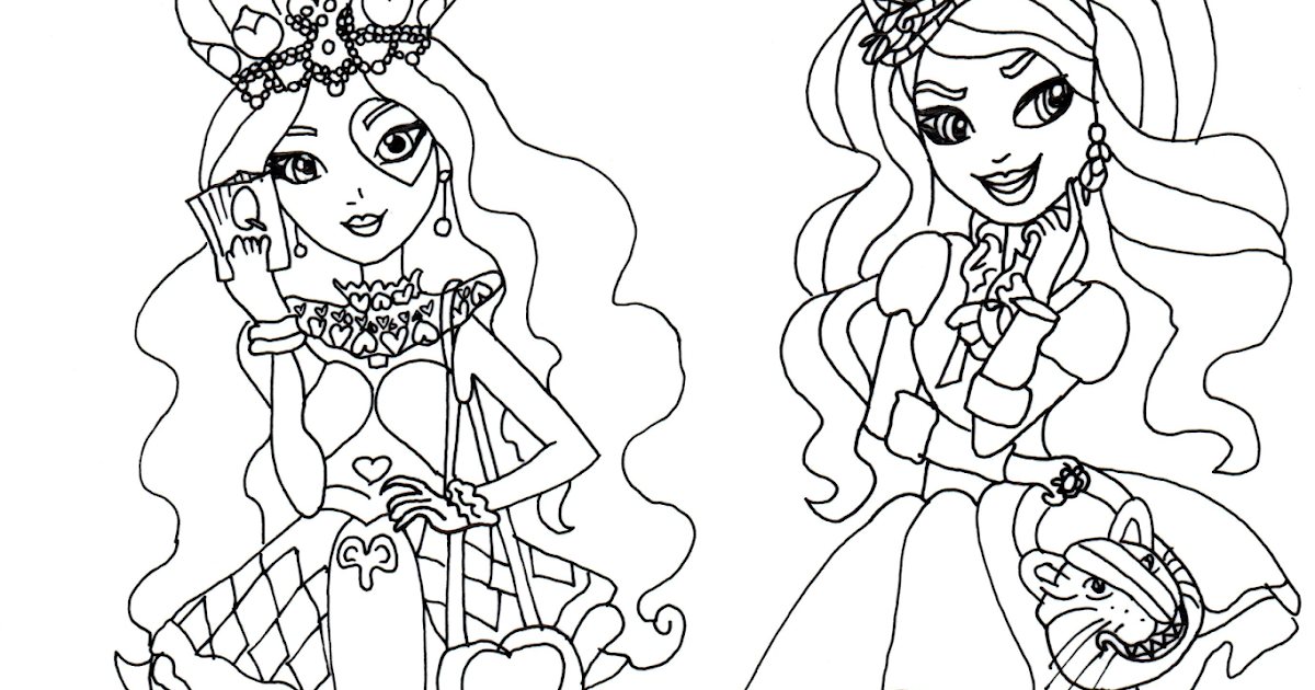 Free Printable High Coloring Pages Lizzie Hearts Kitty Cheshire Page