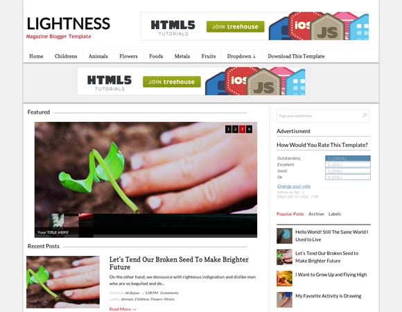 Lightness Magazine Blogger Template 