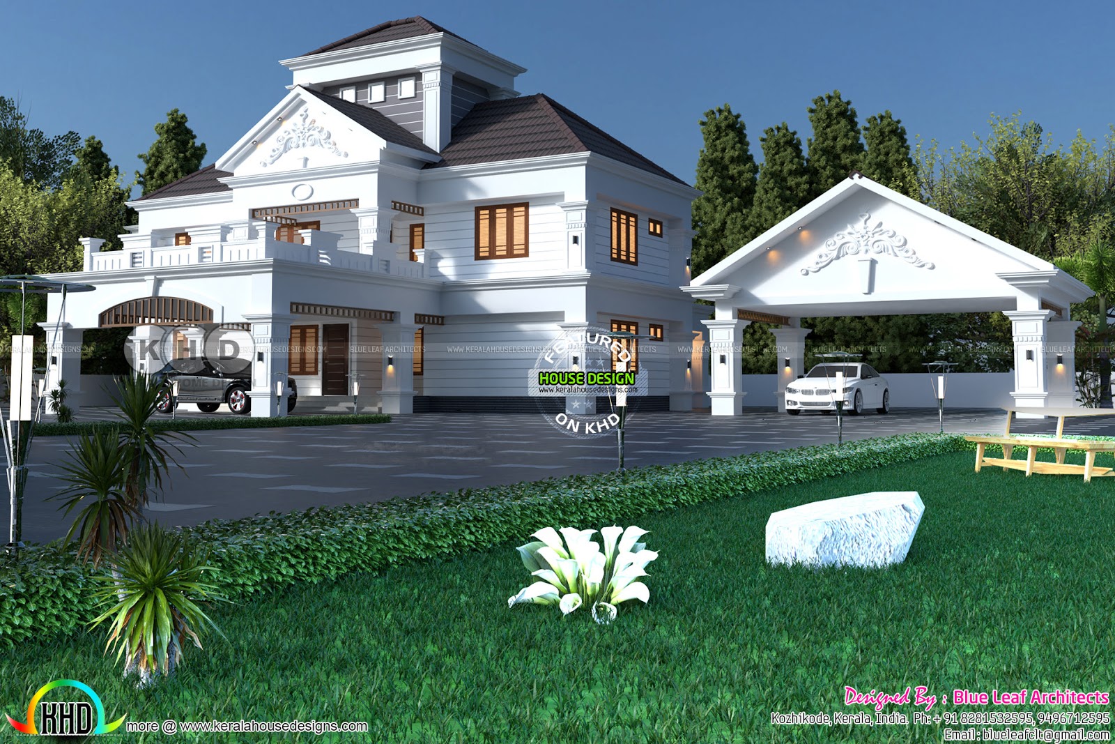 Modern Sloped Roof Luxury Home Plan 4500 Sq ft Kerala Home Design And modern-sloped-roof-luxury-home-plan-4500-sq-ft-kerala-home-design-and