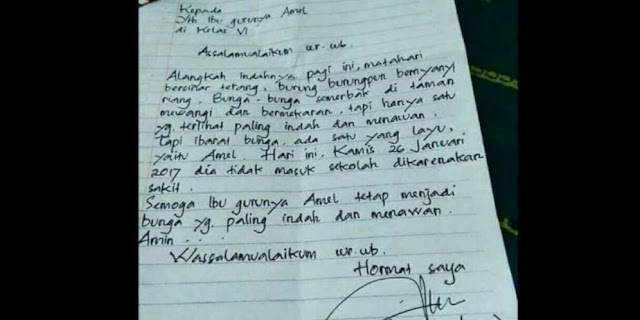 Surat Ayah Amel untuk Ibu Guru Ini Jadi Viral, Ternyata Isinya Bikin Ngakak Surat Ayah Amel untuk Ibu Guru Ini Jadi Viral, Ternyata Isinya Bikin Ngakak