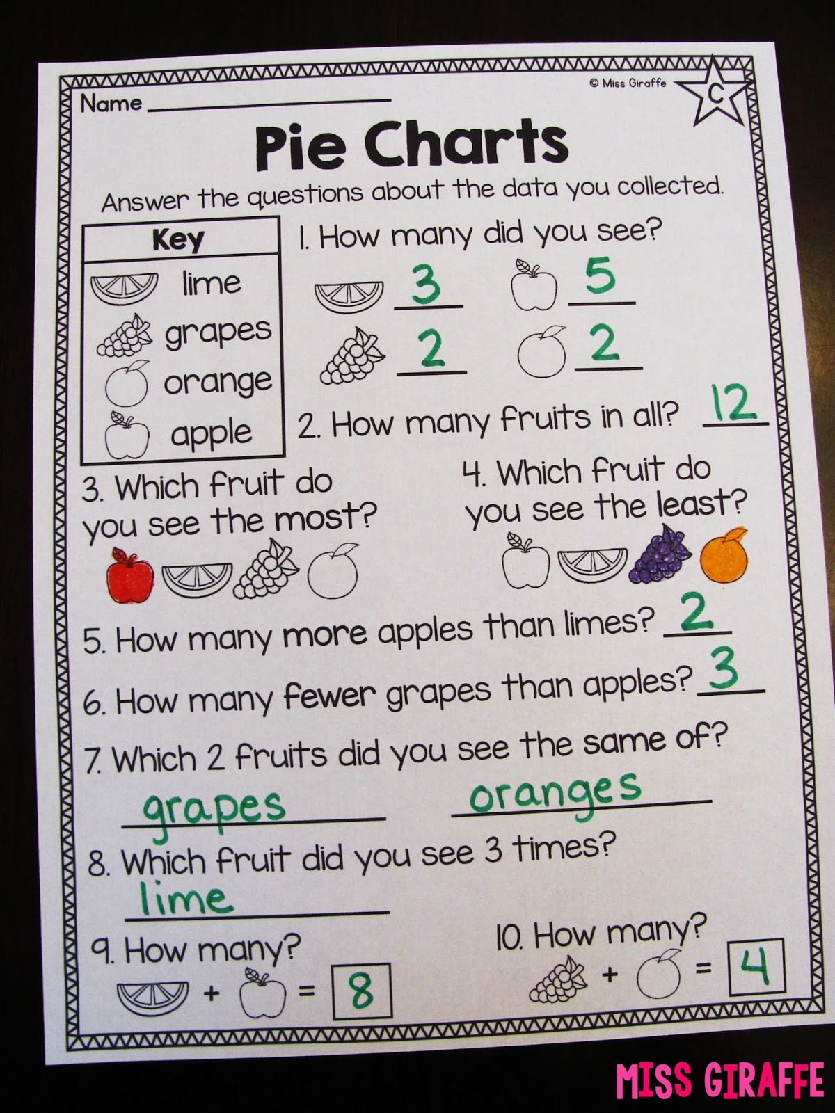 Miss Giraffe's Class: Graphing and Data Analysis in First Grade