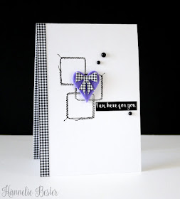 stitched squares and felt heart card