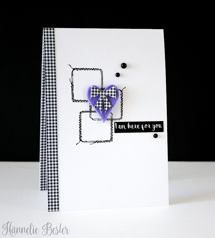 stitched squares and felt heart card