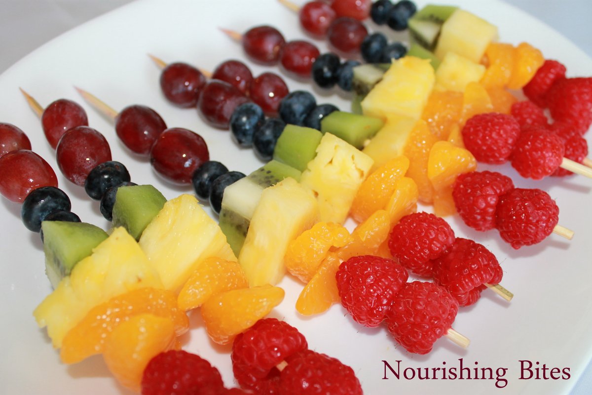 Nourishing Bites Rainbow Fruit Kabobs