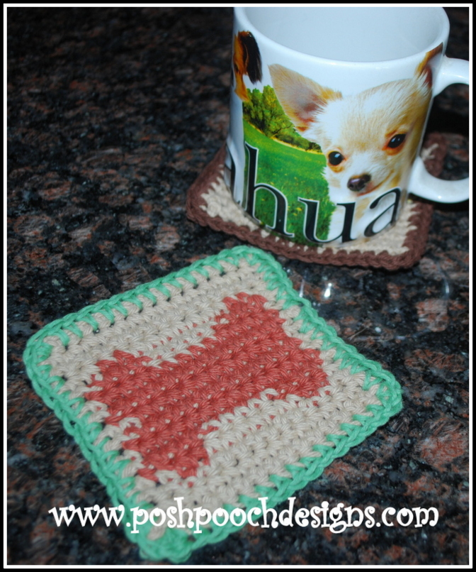 Posh Pooch Designs : Dog Bone Graph Coaster Free Crochet Pattern | Posh ...