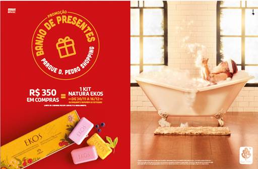 Natal no Parque D. Pedro Shopping tem Promoção Banho de Presentes Natal no Parque D. Pedro Shopping tem Promoção Banho de Presentes