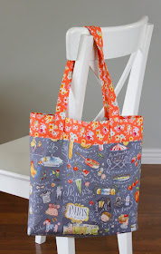 French Market Tote bag - made with Colette fabric