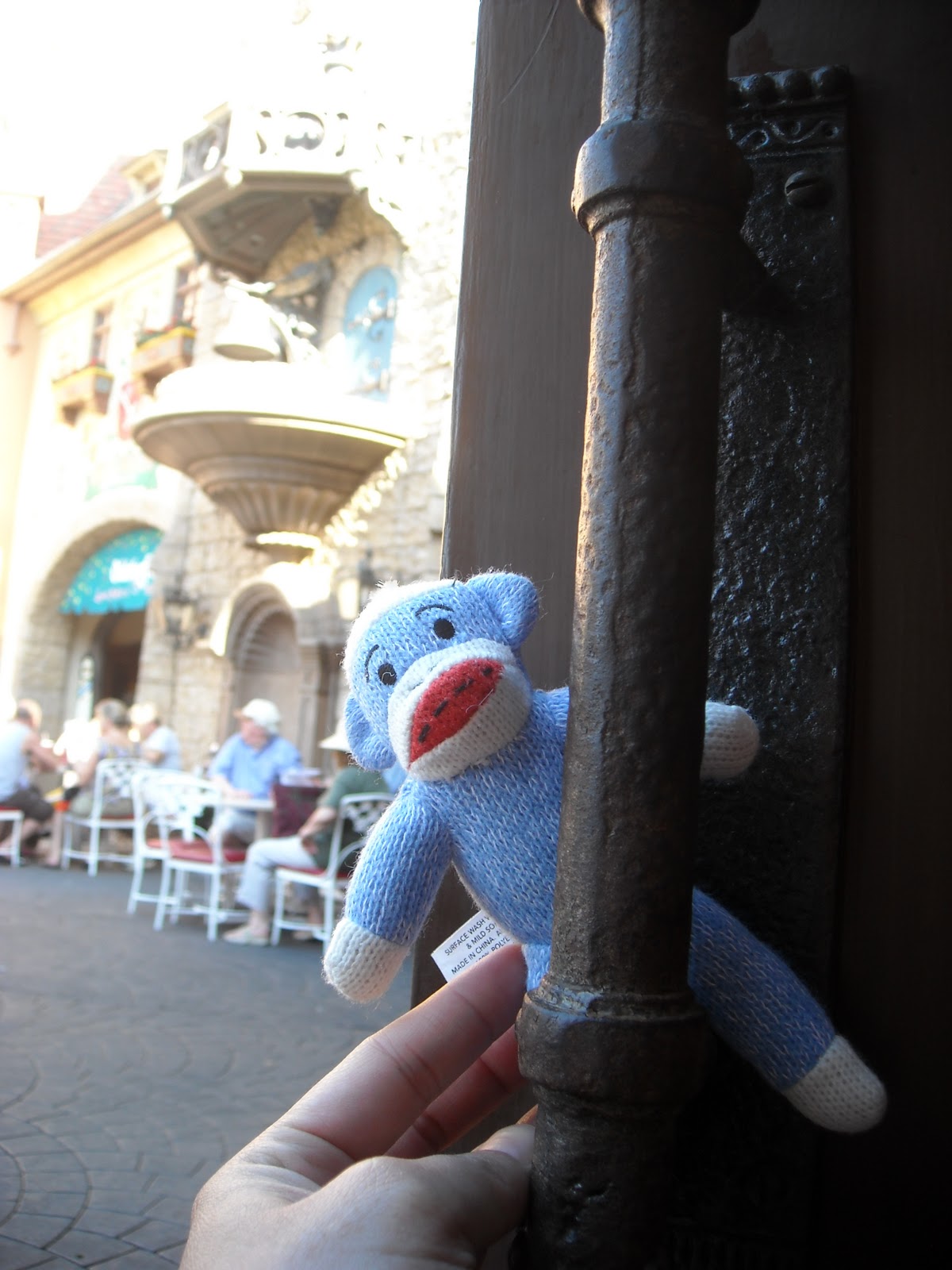 Sock Monkey goes to Disney World Peekaboo.