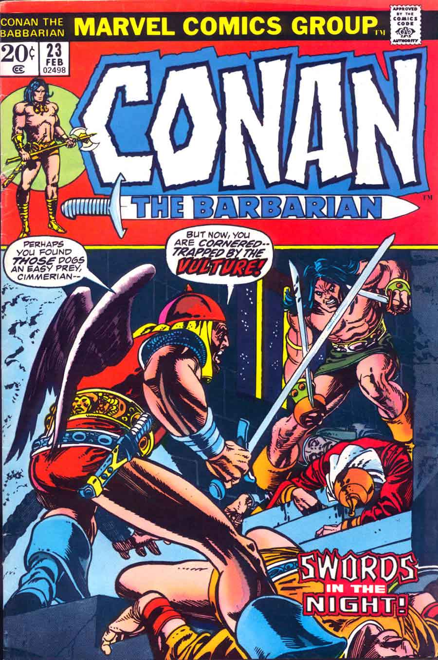 Conan the Barbarian #23 marvel key issue 1970s bronze age comic book cover - 1st appearance Red Sonja