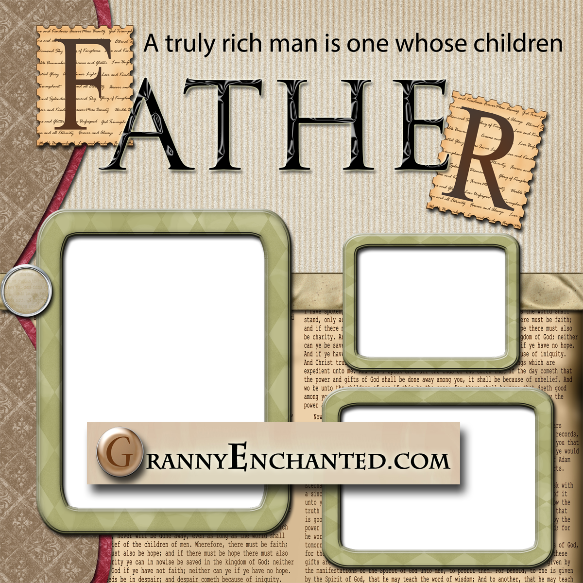 GRANNY ENCHANTED'S BLOG FREE FATHER'S DAY DIGI SCRAPBOOK QUICK PAGES
