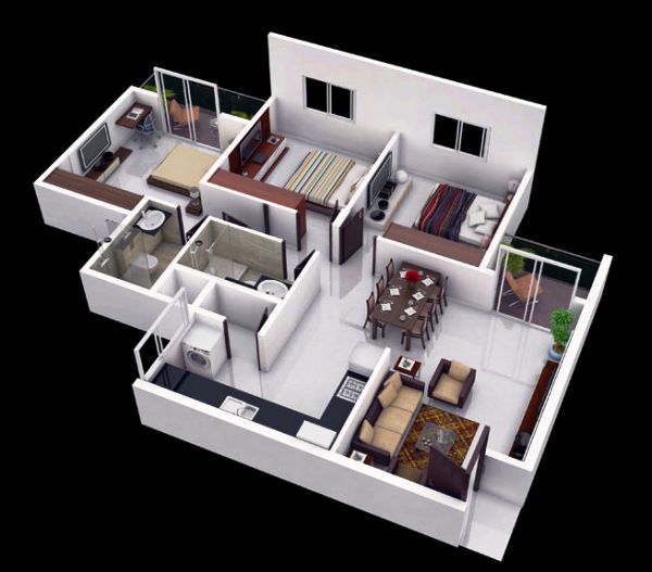 Desain Rumah Minimalis 1 Lantai 3 Kamar Tidur