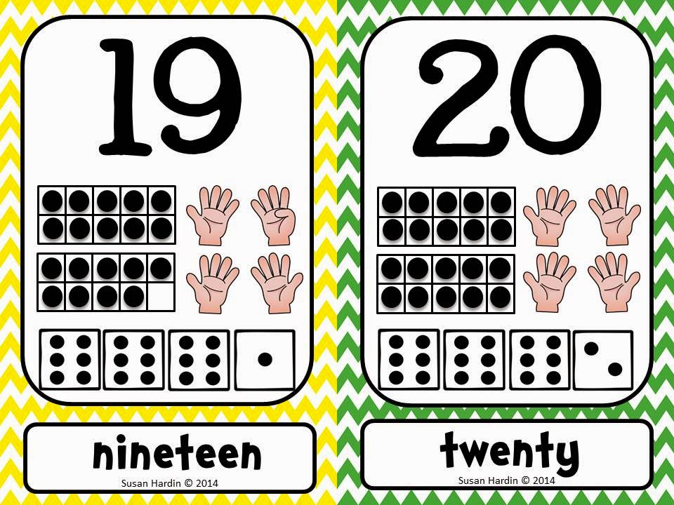 http://www.teacherspayteachers.com/Product/Number-Posters-and-Cards-1-20-Primary-Chevron-ten-frame-counting-fingers-dice-1288247