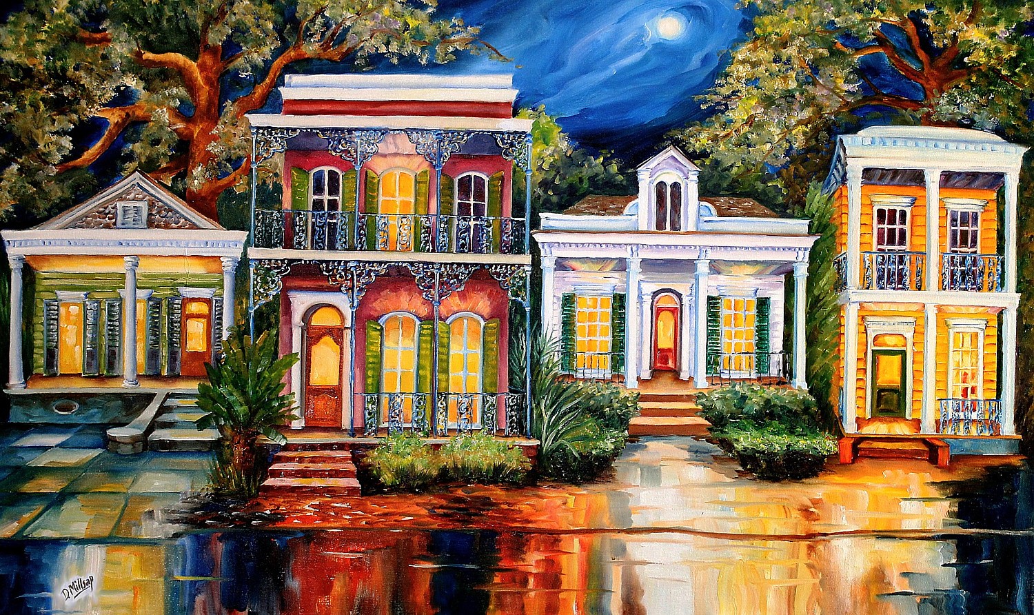 New Orleans Art by Diane Millsap: Evening in Uptown by Diane Millsap