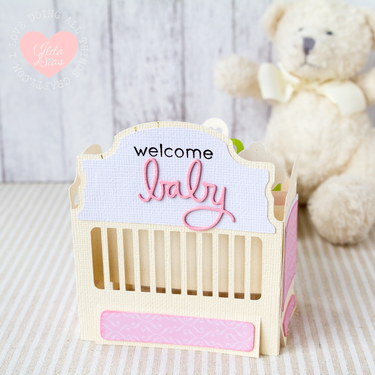 I Love Doing All Things Crafty Baby Crib Box Card for Olive