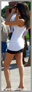 Girl in white shirt on the street