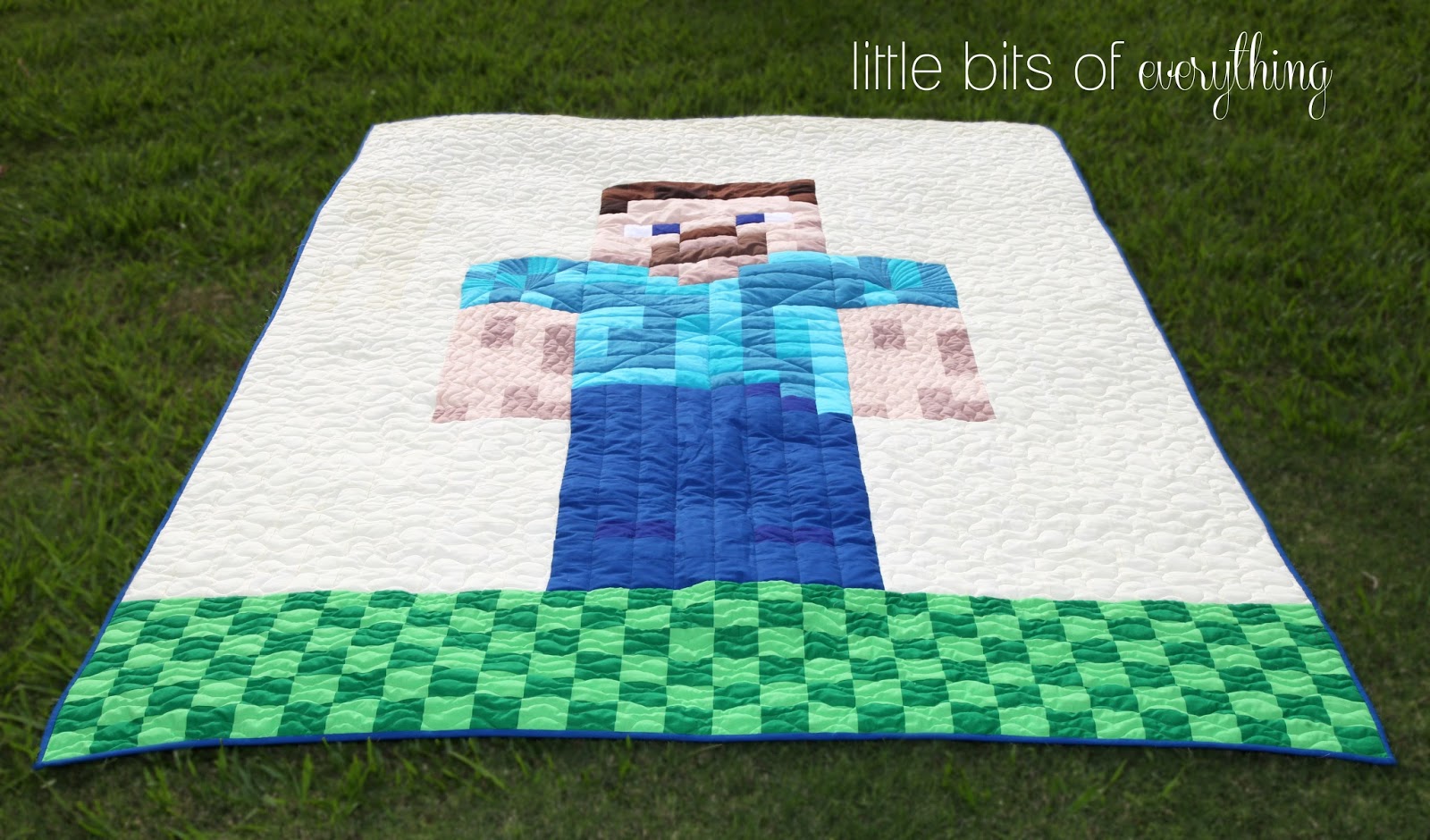 Little Bits of Everything Minecraft Steve Quilt