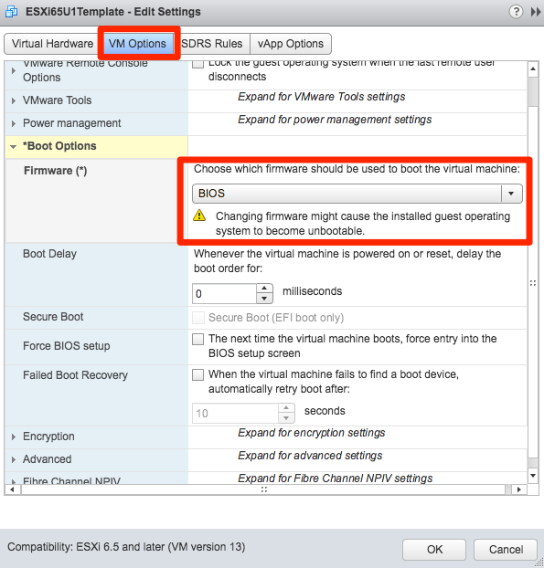 VMware Custom ESXi boot iso bootable on Fusion, but not vSphere...