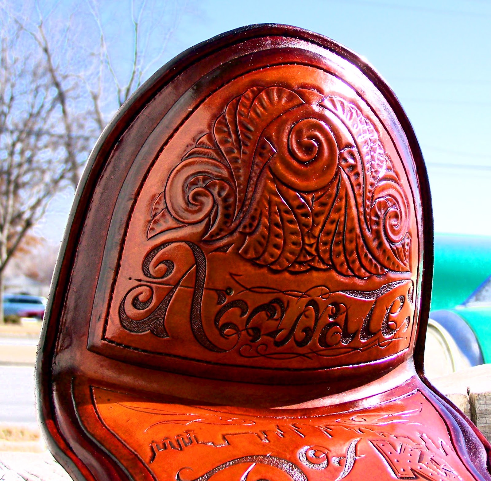 hand tooled leather motorcycle seats