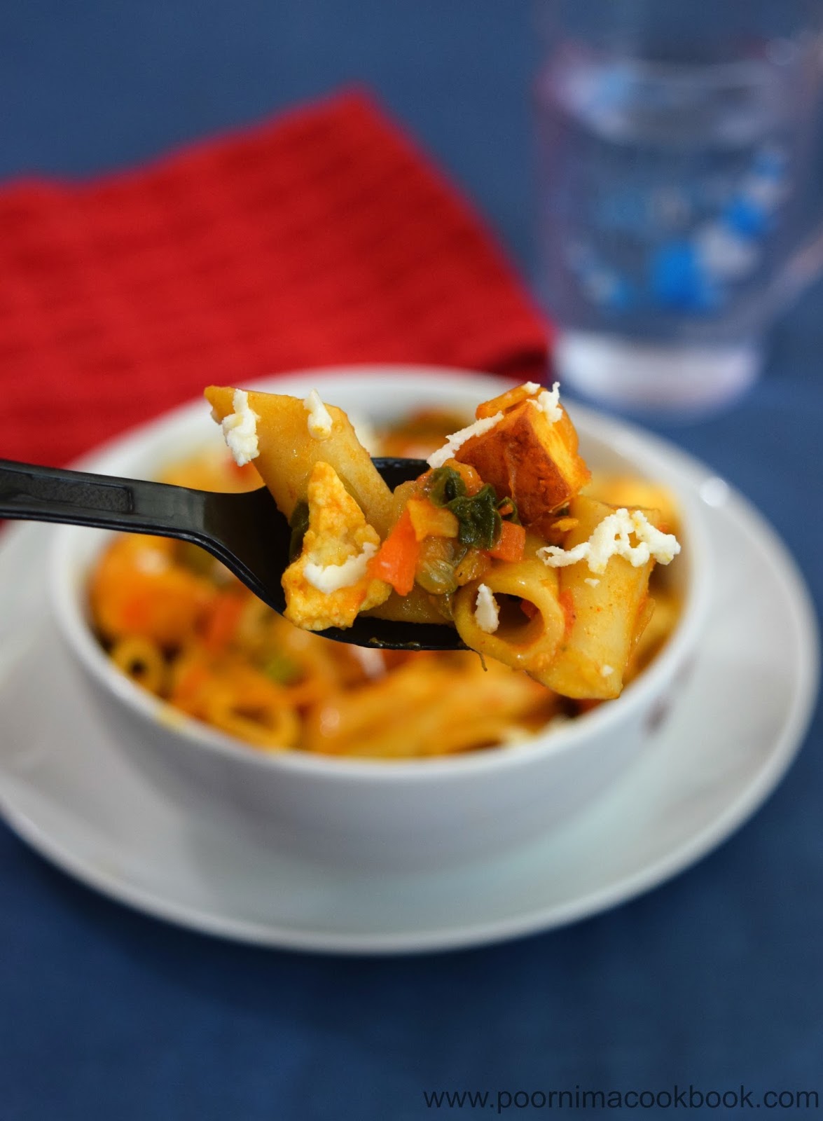 Poornima's Cook Book Spicy Paneer Pasta / Mixed Vegetable Paneer Pasta