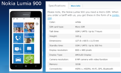 Nokia Lumia 900 Comes In 32 GB