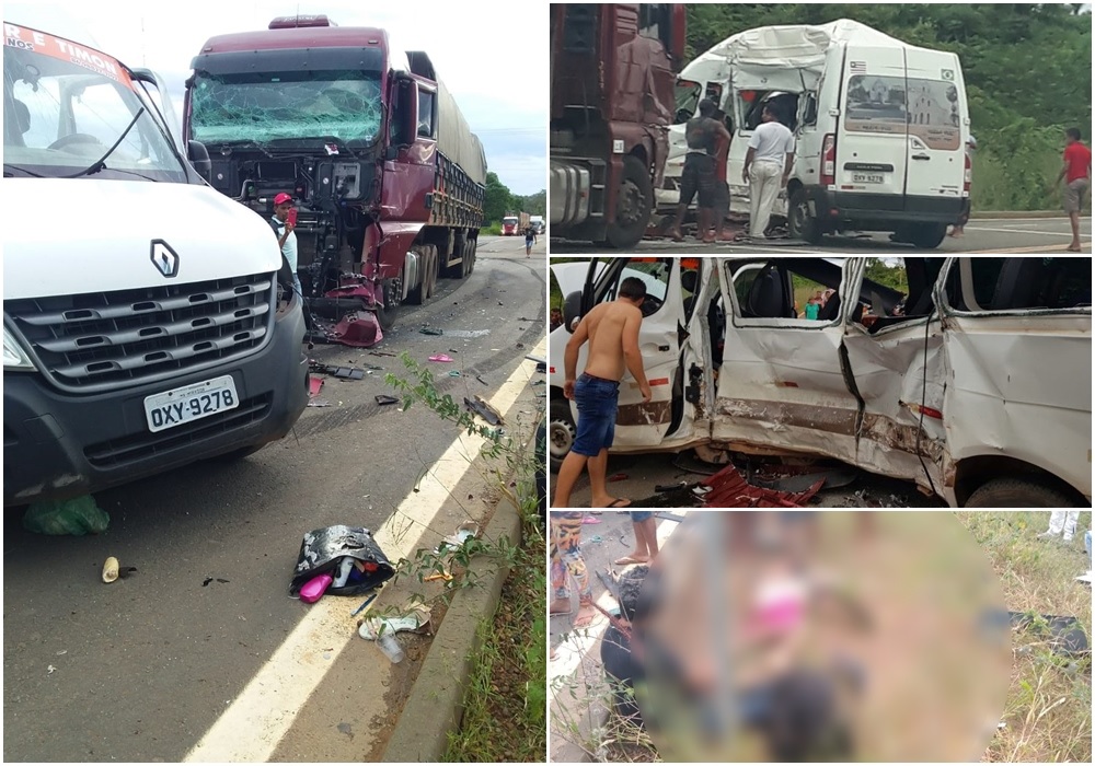 Tragédia! Colisão entre carreta e van