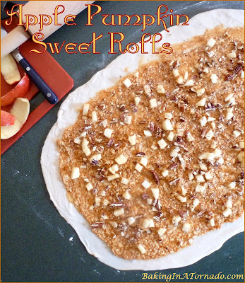 Apple Pumpkin Sweet Rolls, a favorite breakfast treat with added seasonal flavors. | Recipe developed by www.BakingInATornado.com | #recipe #breakfast