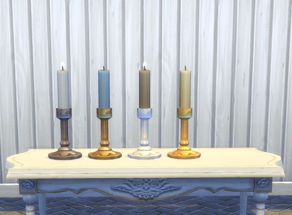 My Sims 4 Blog Single Candle + Candle Holders by Plasticbox