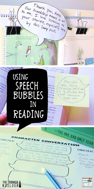 Five ways to use speech bubbles as a tool in your reading instruction. Get students thinking harder that you'd expect.