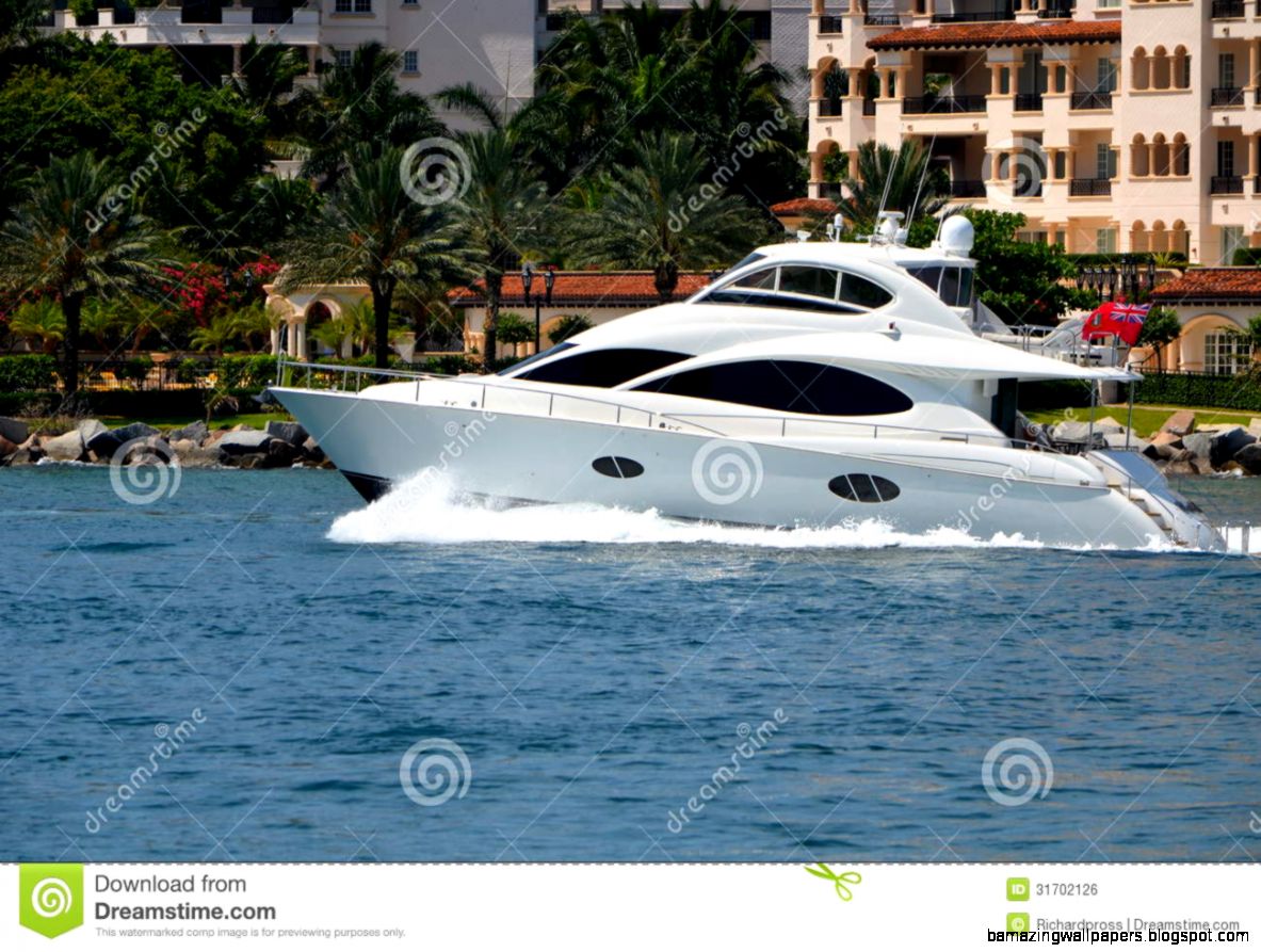 Luxury Yachts On White Background
