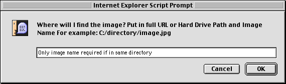 Prompt( ) box for the image file name