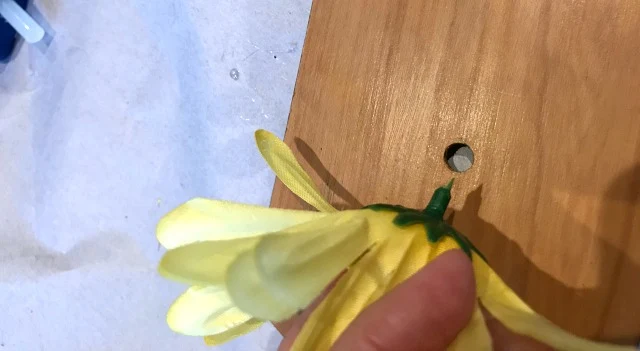 Adding Faux Flowers To A Wooden Sign