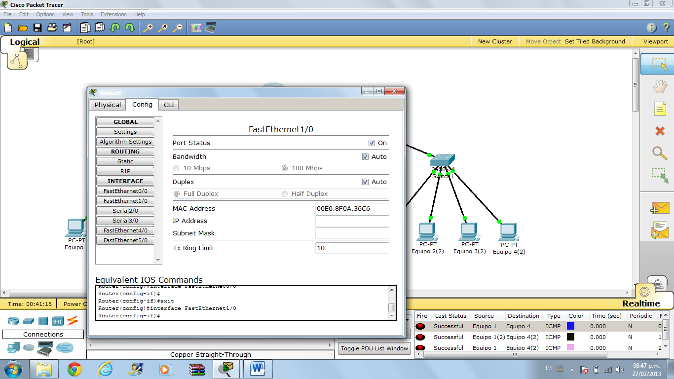 Manejo de redes: Cisco packet trac