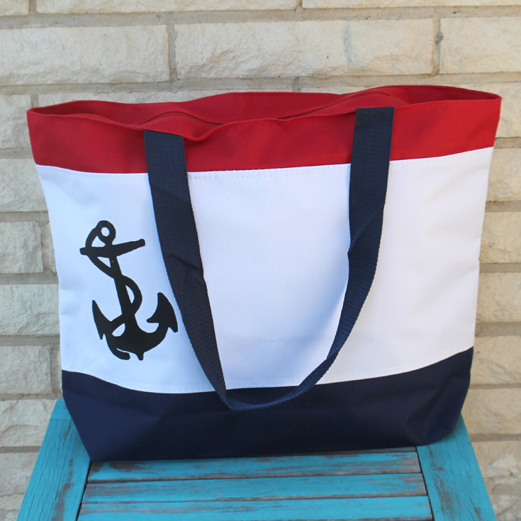Nautical Tote Bag with Anchor DIY!