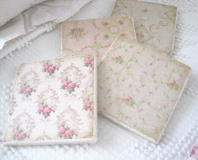 The Porcelain Rose So Shabby Chic Tile Coasters So Shabby Chic Tile Coasters