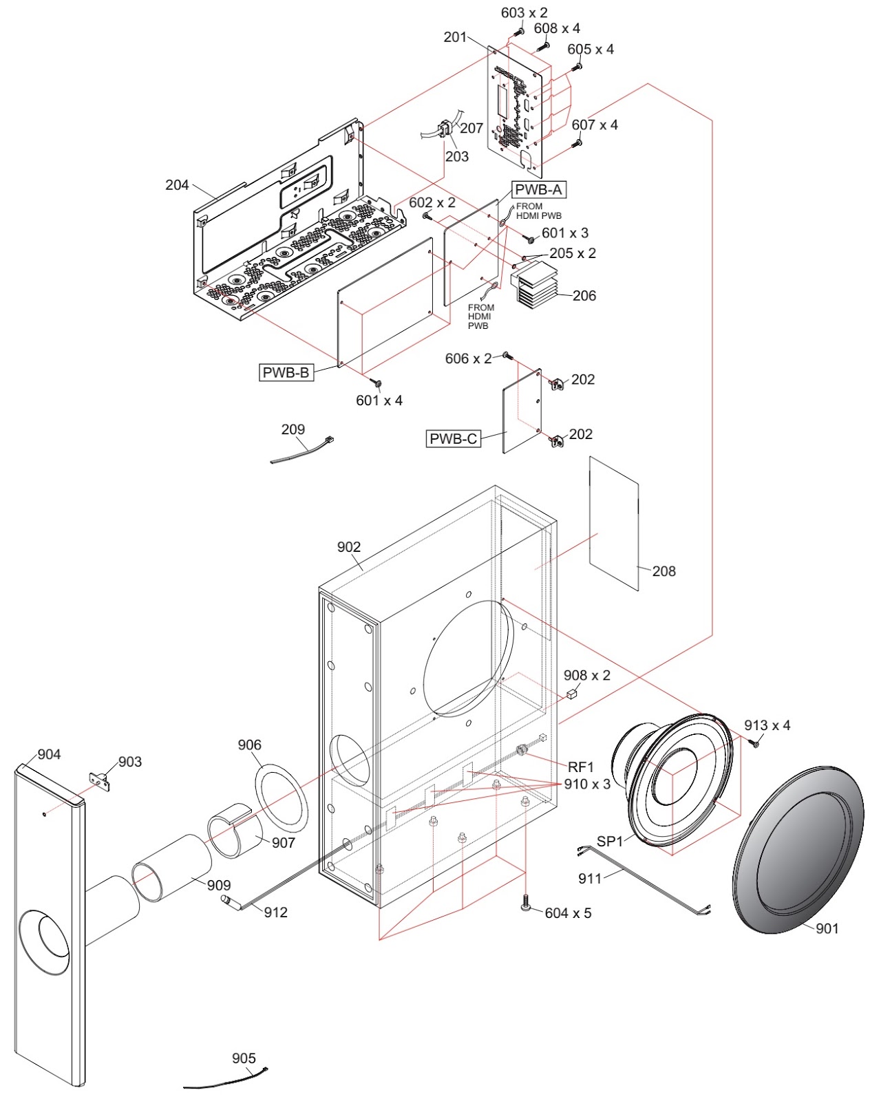 Electro help: Sharp HT-SL50 SOUND BAR HOME THEATER SYSTEM – Disassembly