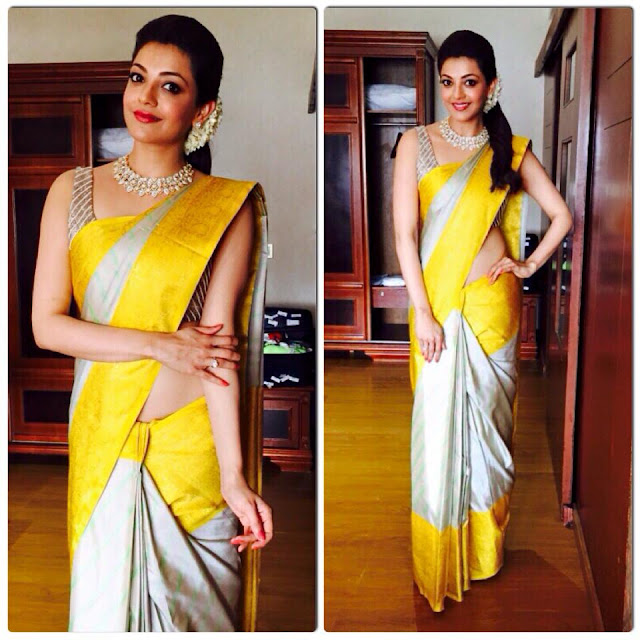 Saree Blouse Designs: South Indian Actress & Model Kajal Agarwal in Saree